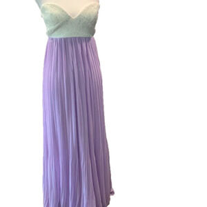 Esther Purple & White Strapless Gown NWT
